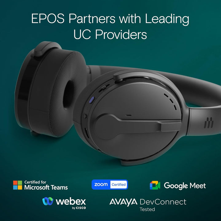 EPOS ADAPT 560 II - Bluetooth Wireless Headset mit ANC, Faltbarem Boom Arm, Langer Akkulaufzeit, UC-