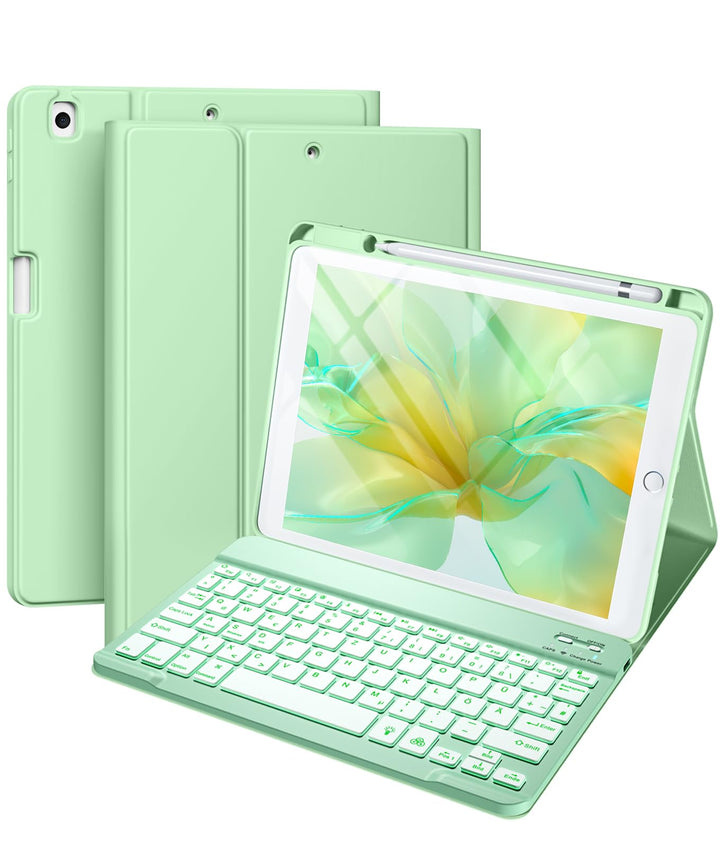 Vobafe Hülle mit Tastatur Kompatibel für iPad 9./ 8. /7. Generation 10.2 Zoll mit Stifthalter, Magne