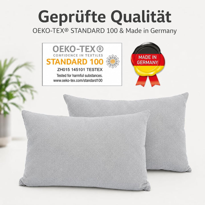 Formalind 2er Set Sofakissen 50x30 cm, Zierkissen 2 Stück, Dekokissen, Couchkissen, 2 Bezüge + 2 Fül