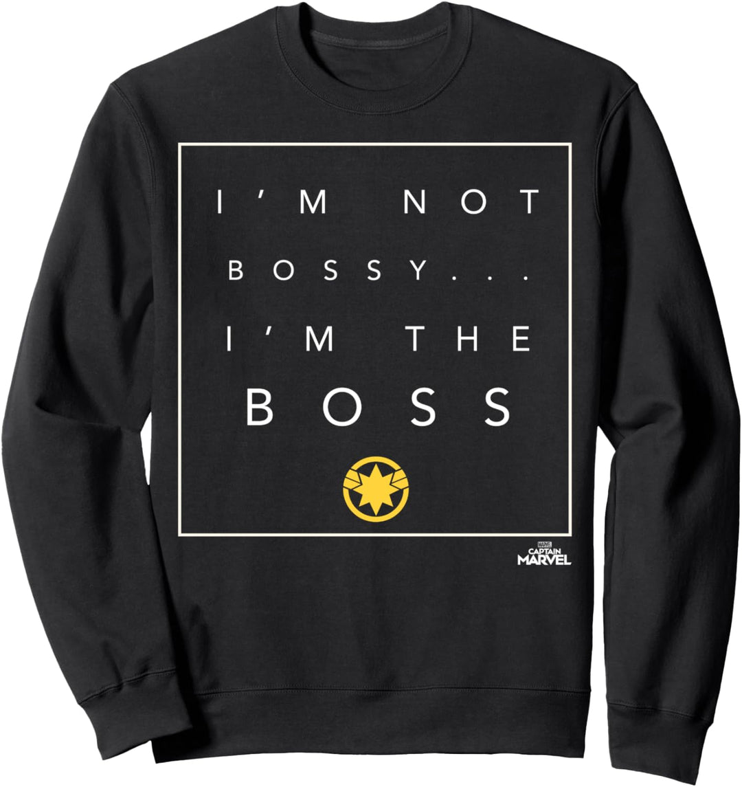 Captain Marvel I'm Not Bossy I'm The Boss Text Sweatshirt