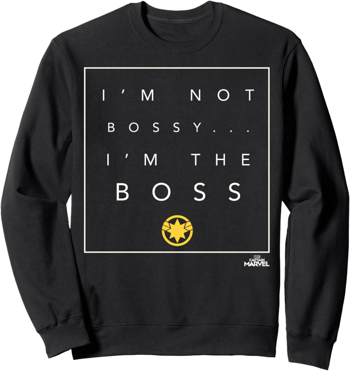 Captain Marvel I'm Not Bossy I'm The Boss Text Sweatshirt