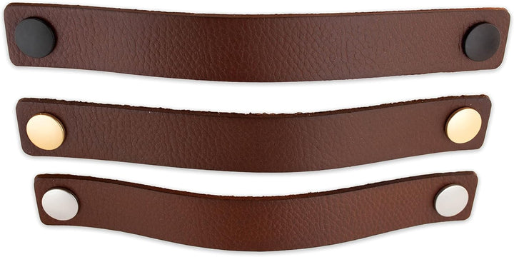 Brute Strength - Ledergriffe für Möbel - Cognac - 4 Stück - 25 x 3 cm - Schrankgriff, Türgriff für K