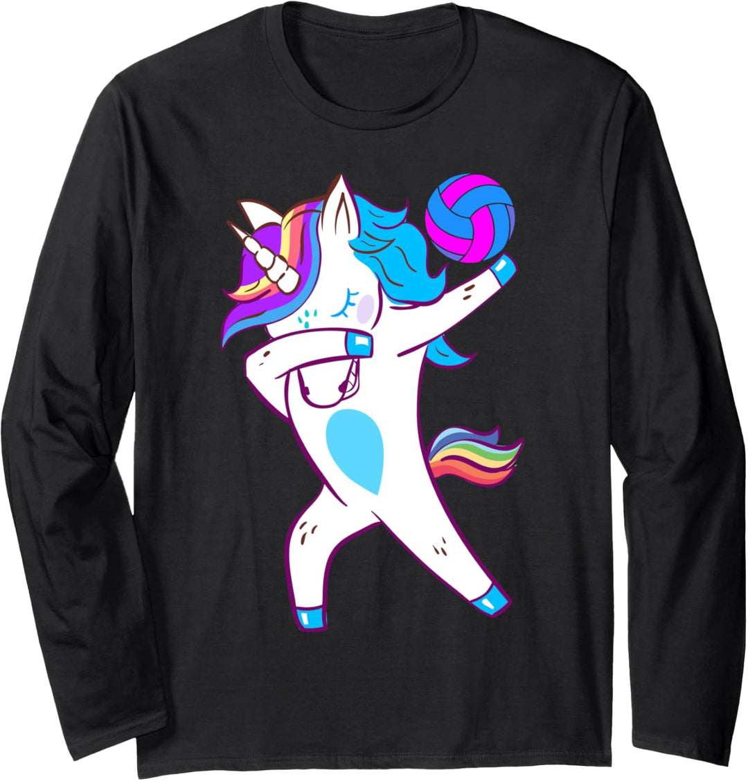 Dabbing Unicorn Volleyball Player Gift for Coach Teacher Langarmshirt