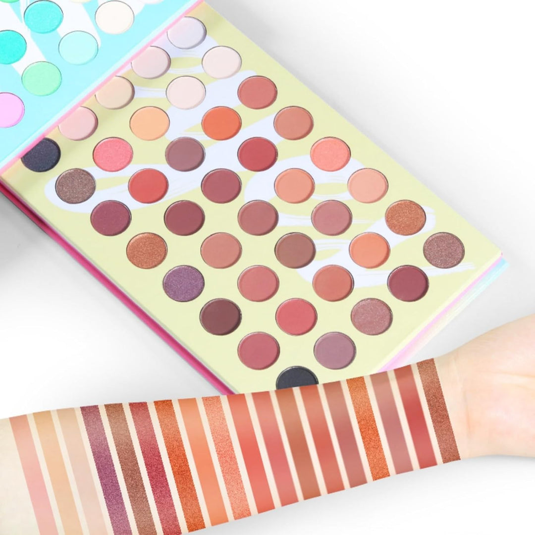 Alles in Einem Schminkset - 4 in1 Farbtafel Makeup Palette Set - 80 Lidschatten, 20 Lip Gloss, 3 Blu