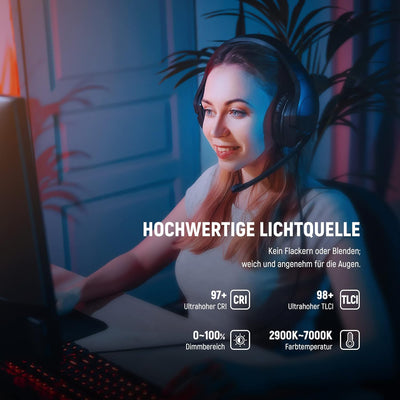 NEEWER GL1 PRO 15,5" Key Light Streaming Licht, Video Licht mit 2,4G, Mac, PC Steuerung und iOS Andr