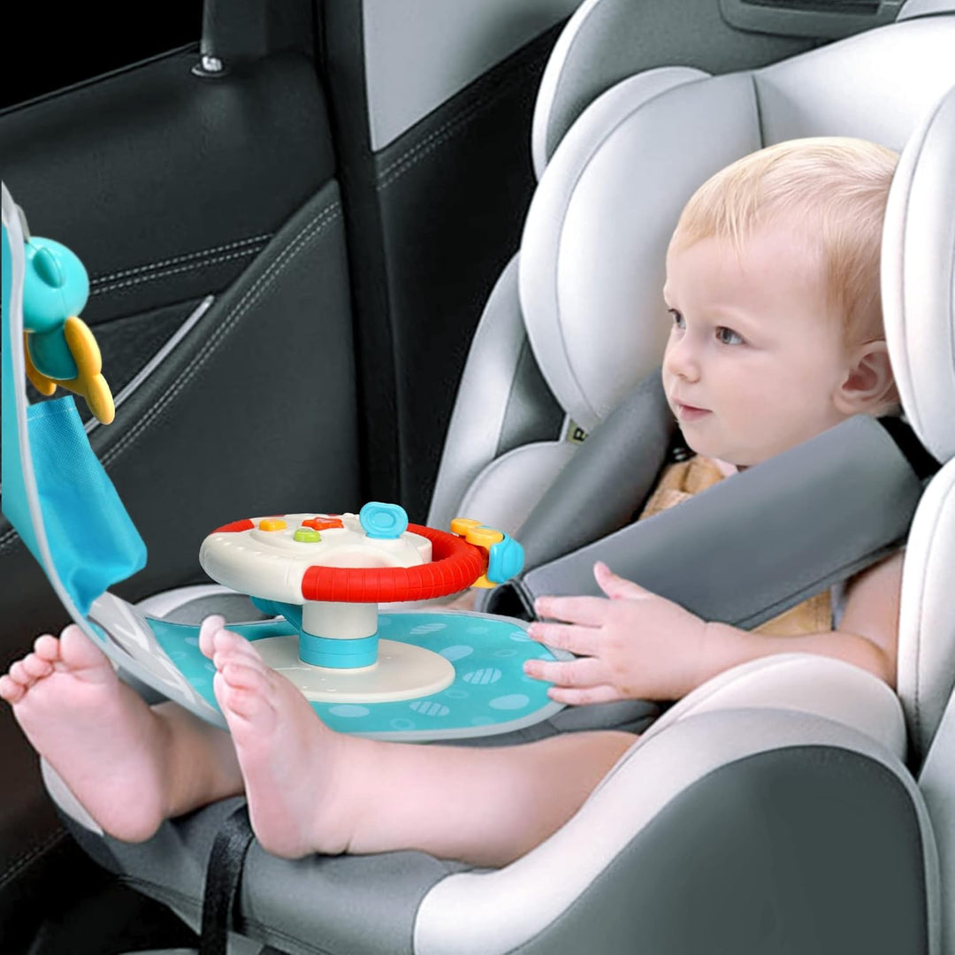 caterbee Autositzspielzeug mit Lenkradmitte für Spiel und Kick (Steering Wheel), Steering Wheel