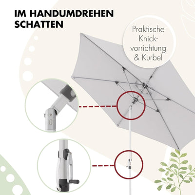 doppler Sonnenschirm AluPro Neo Kurbel 305cm I 6-eckiger Sonnenschirm für Balkon & Terrasse I Schirm