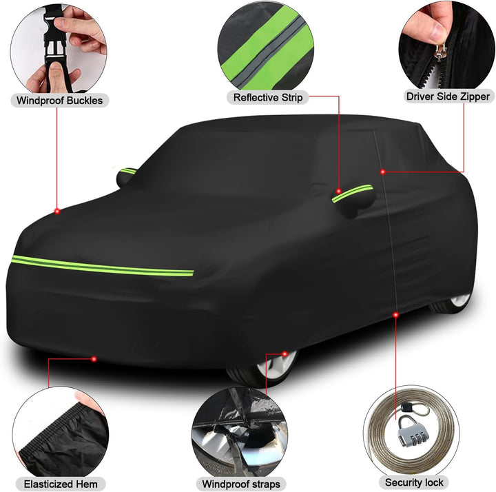 Autoabdeckung Wasserdicht Ersatz für Opel Kadett A/B/C/D/E 1962-1995, Abdeckplane Autogarage mit Tür