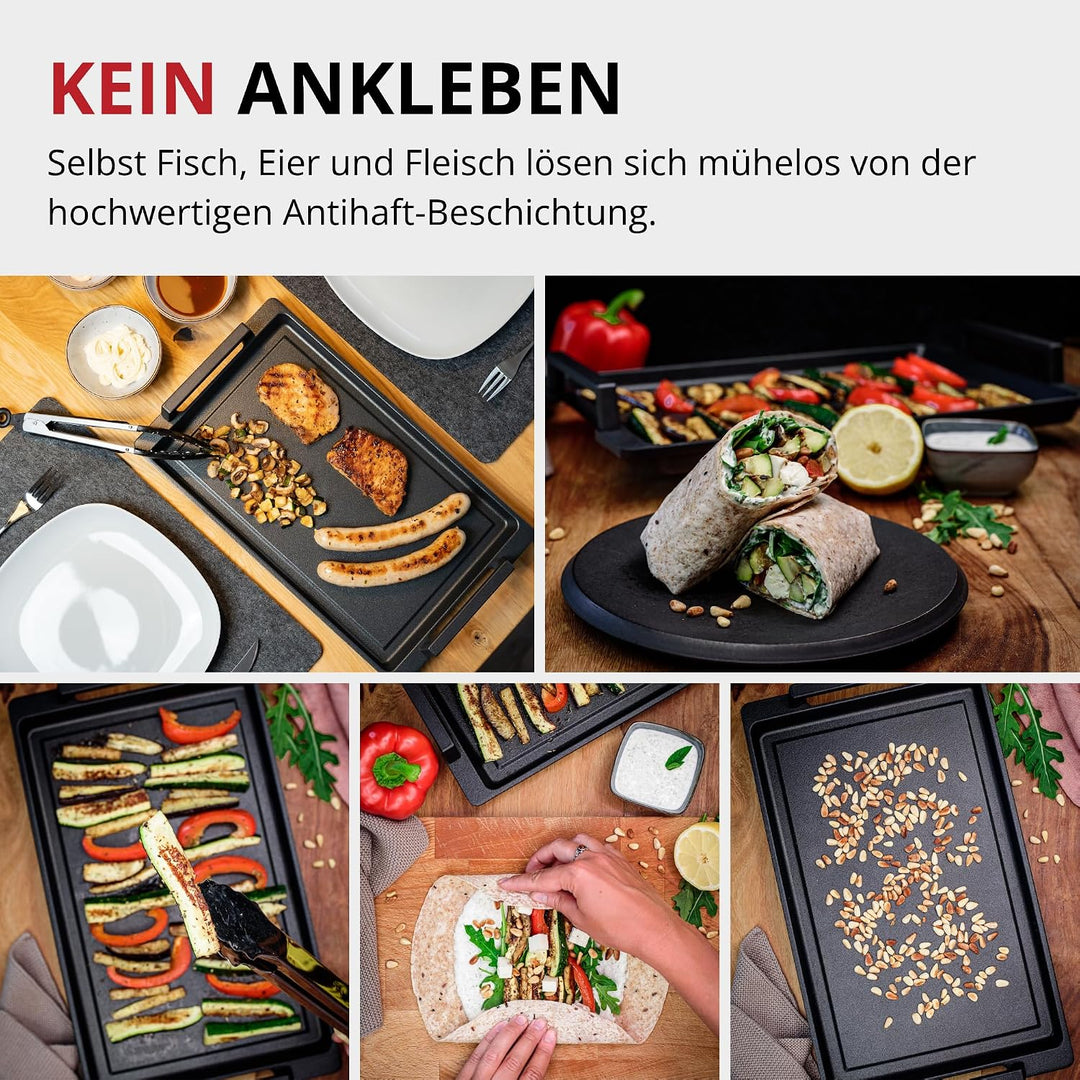Lieblingspfanne Teppanyaki Grillplatte 41x24 cm I mit Seitengriffen I glatte antihaftbeschichtete Pl