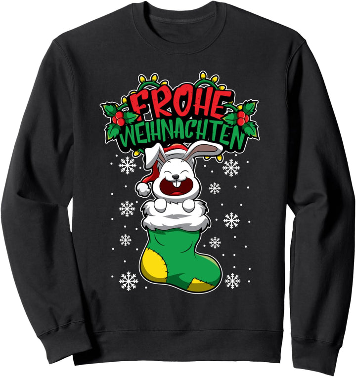 Frohe Weihnachten - Weihnachtstiere - Hase Kaninchen Sweatshirt