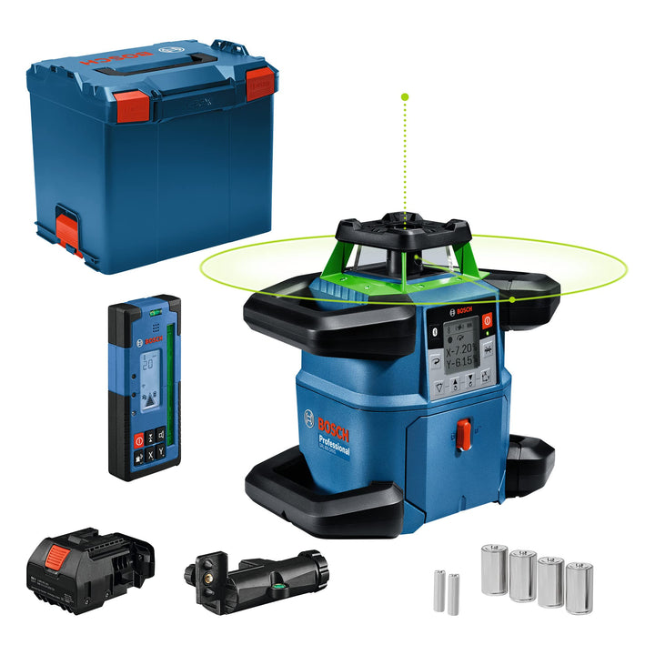 Bosch Professional 18V System Rotary Laser GRL 650 CHVG (Green Laser, Outdoor Levelling, with App Fu