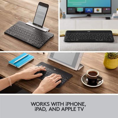 Logitech Keys-to-Go Kabellose Tablet-Tastatur, Bluetooth, iOS-Sondertasten, Ultraleicht & Geräuschlo