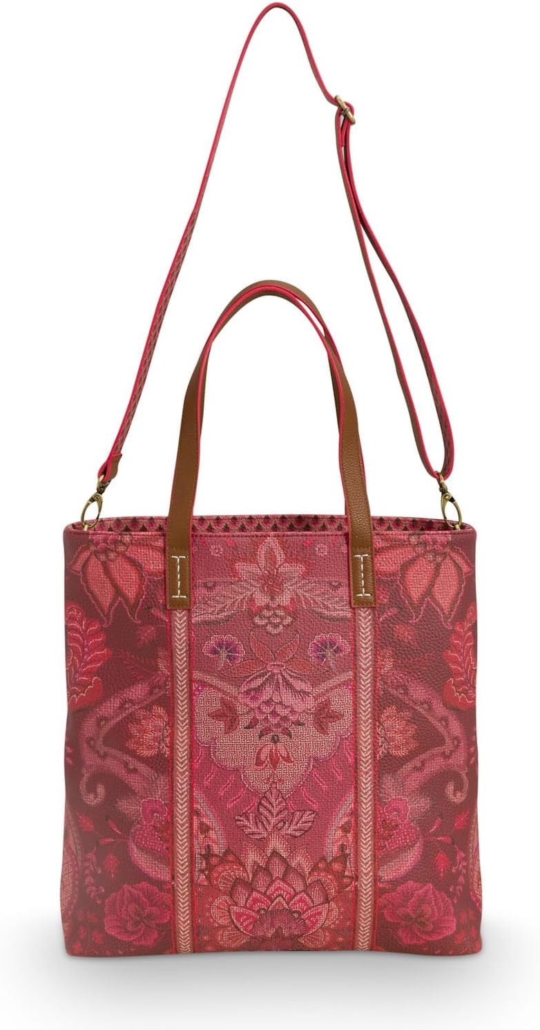 Pip Studio Einkaufstasche Square | Dark Pink - 33 x 36 x 10