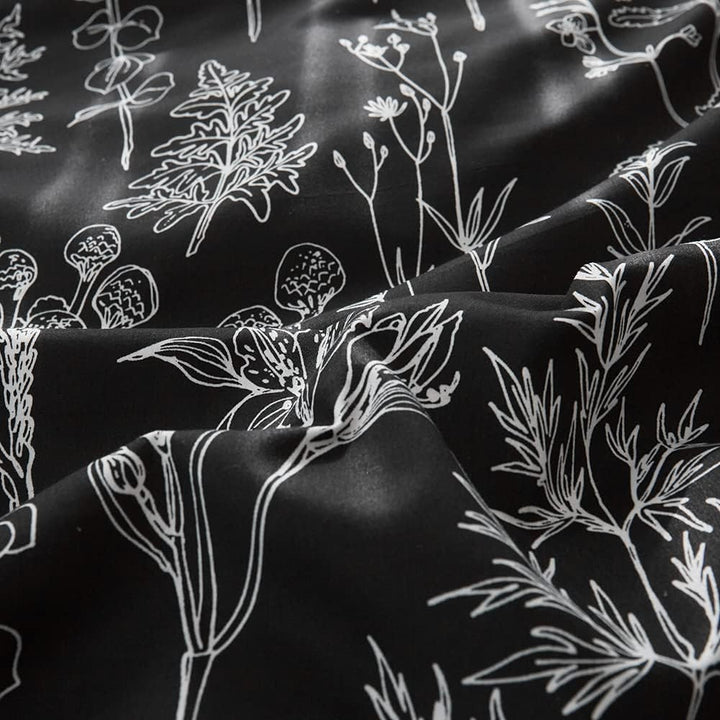 WUMIUER Bettwäsche 135x200 Set 2 Teilig, Schwarz Weiss Pflanze Botanisch Wendebettwäsche Mikrofaser