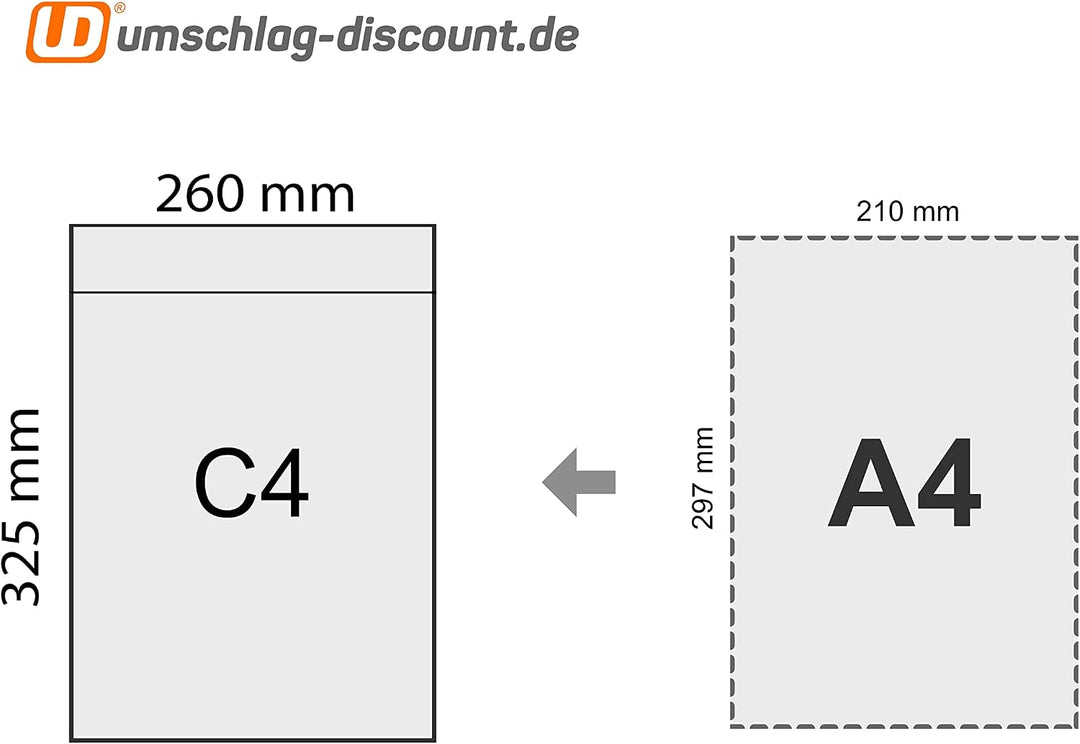 Lieferscheintaschen, blanko, C4 = 32,5 x 26 cm, selbstklebend, transparent, Versandpapiertaschen, Do