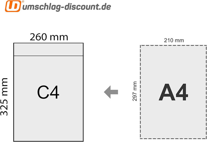 Lieferscheintaschen, blanko, C4 = 32,5 x 26 cm, selbstklebend, transparent, Versandpapiertaschen, Do