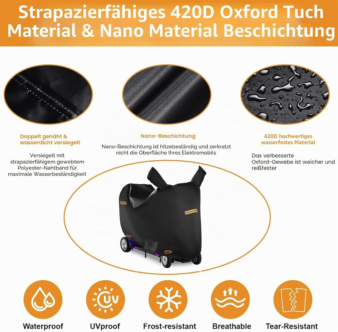 Abdeckung für Elektro-Scooter, wasserdicht, für den Aussenbereich, 420D-Oxford-Gewebe, Zubehör für 3