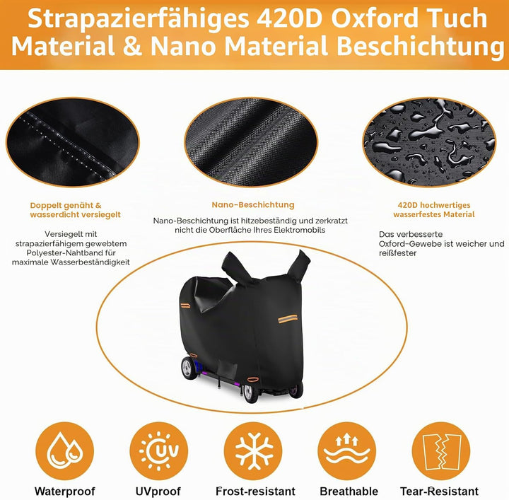 Abdeckung für Elektro-Scooter, wasserdicht, für den Aussenbereich, 420D-Oxford-Gewebe, Zubehör für 3