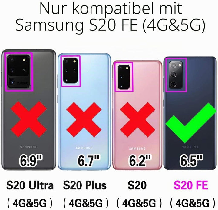 Asuwish Handyhülle für Samsung Galaxy S20 FE 5G Hülle mit Band Kartenfach Klappbar Geldbörse Ständer