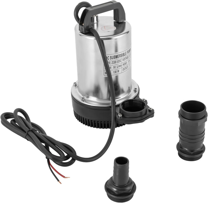 Tauchpumpe Gartenpumpe Wasserpumpe DC 12V 160W 3000rpm 50L/min Förderhöhe: 8m Auslass-Durchmesser: 2