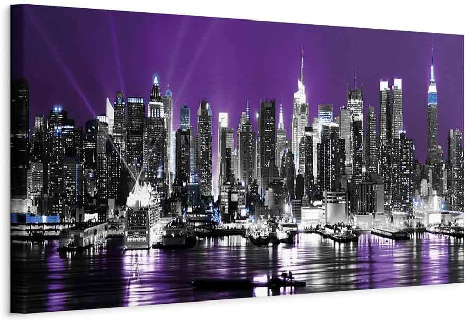 murando - Wandbilder XXL Stadt New York 90x30 cm 1 tlg - Wand Deko Vlies Leinwand Bilder Gross Wandd