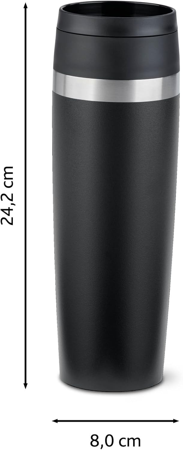 EMSA N2023550 Travel Mug Classic 0,5 Liter , neuer Komfort-Schraubverschluss , Edelstahl , 6h heiss