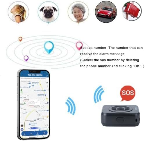 TKMARS 4G Auto GPS Tracker GPS Tracker Auto Ohne ABO mit Temperatursensor, SOS-Alarm, 2 Benutzerdefi