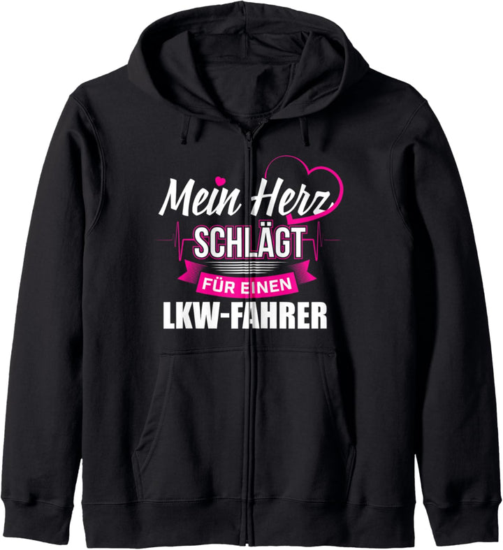 Herz schlägt für einen LKW-Fahrer - Fernfahrer Trucker Kapuzenjacke