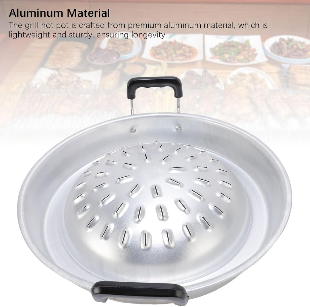 Thai Korean BBQ Grill Pfanne, 2 in 1 Sogar Heizung Heisstopf Grill Holzkohlewanne Eisen -Grillschale