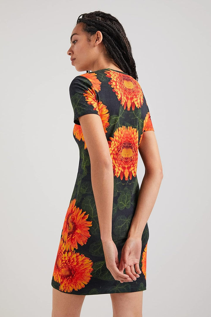 Desigual Damen Vest_alma L ssiges Kleid, Orange, XL EU