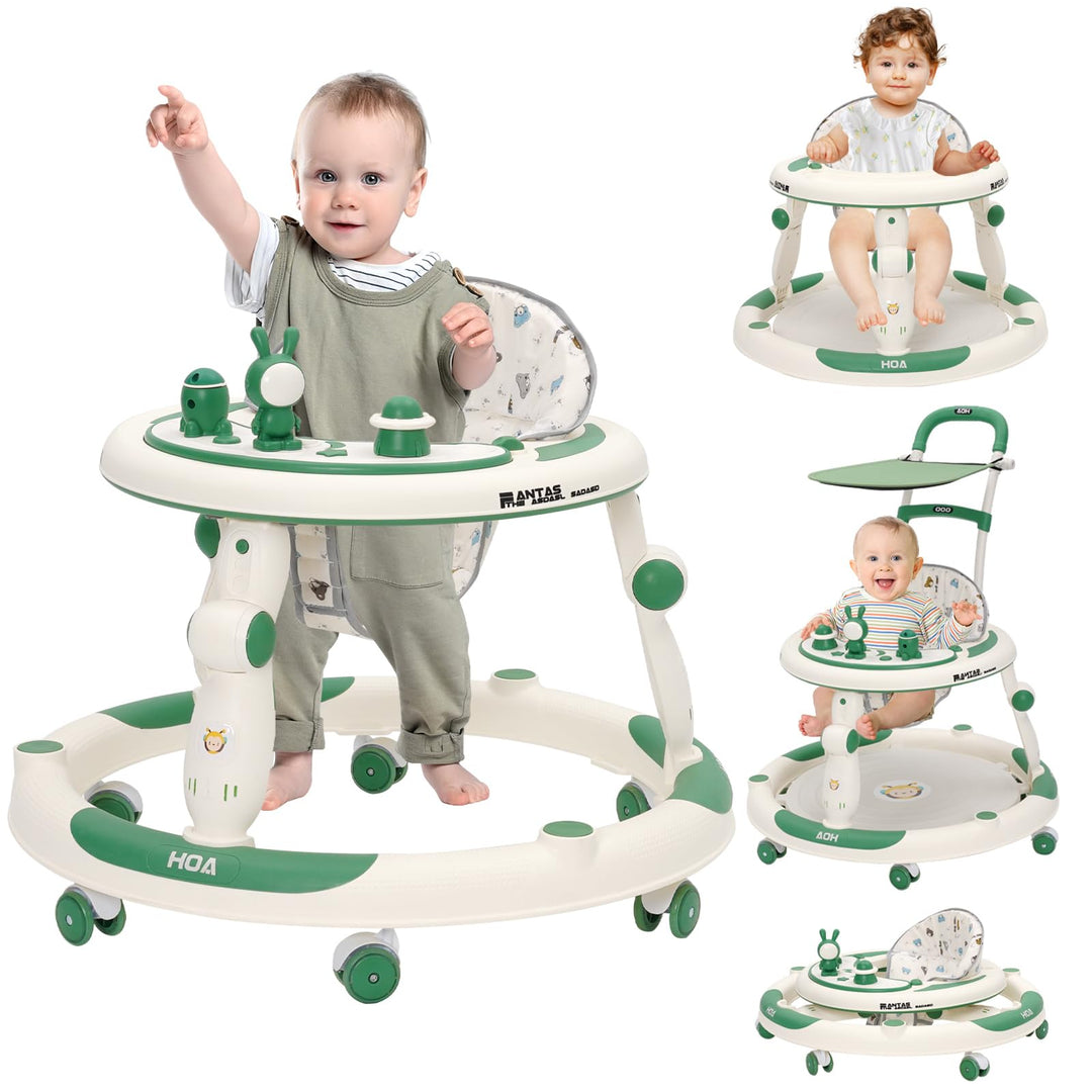 3in1 Lauflernhilfe Babywalker Baby jumper Lauflernwagen mit Sonnenblende,360°-Lautlosrädern,Spielcen