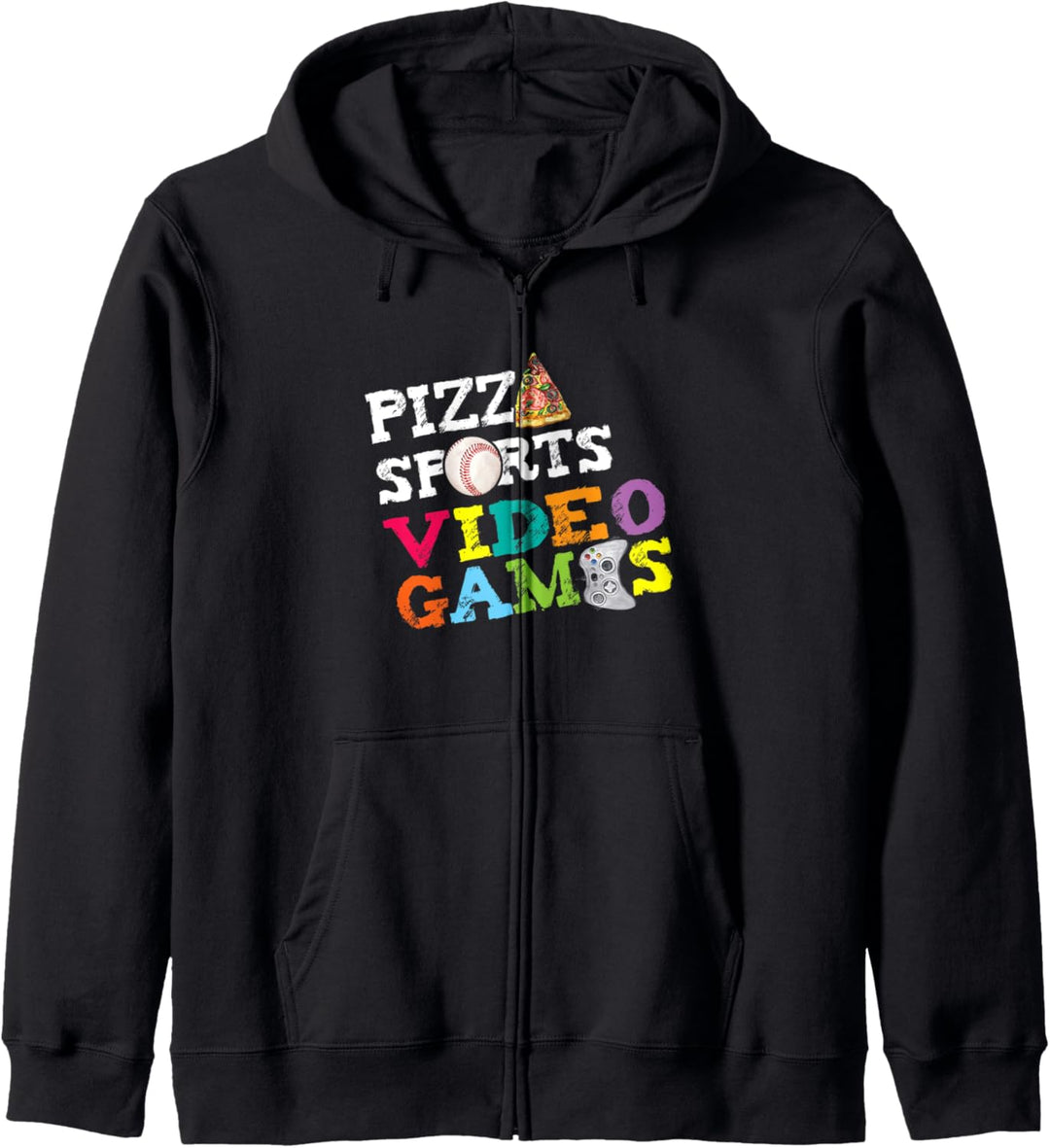 Pizza Sports Video Games Video Gamer Food Sports Lover Kapuzenjacke