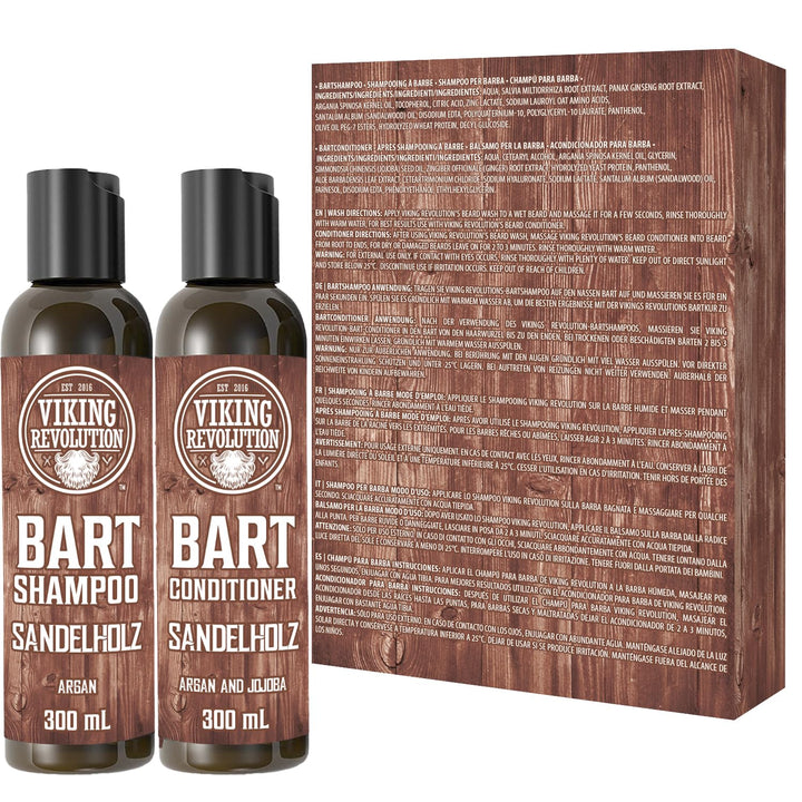 Viking Revolution Bart Shampoo & Conditioner Set - Erweicht, Glättet & Stärkt den Bartwuchs - Natürl