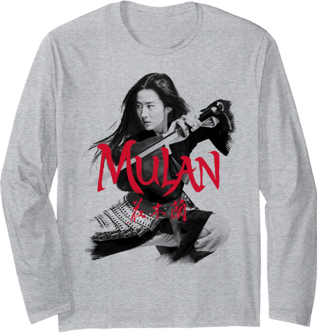Disney Mulan Live Action Mulan Action Pose Logo Red Langarmshirt