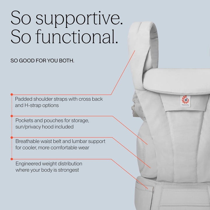 Ergobaby Omni Deluxe All-in-One Babytrage für Neugeborene ab Geburt bis 20kg, Ergonomische 4-Positio