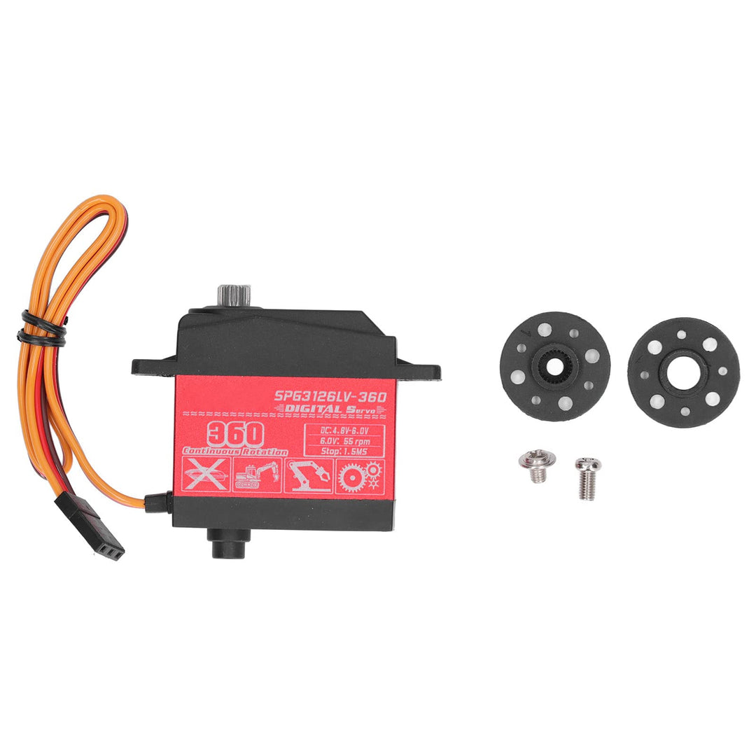 Servo mit kontinuierlicher Rotation, geräuscharm, schnelle Wärmeableitung, wasserdicht, 26 kg, digit
