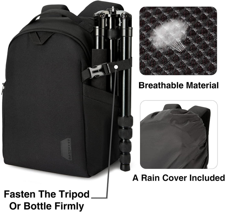 bagsmart Kamerarucksack, DSLR SLR Kameratasche Passend für 13,3-Zoll Laptops, Wasserfeste Fotorucksa