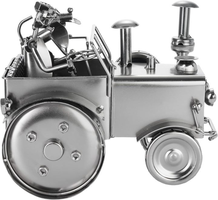 BRUBAKER Schraubenmännchen Traktor mit Fahrer und Hund - Trecker Schlepper Eisenfigur Metallmännchen