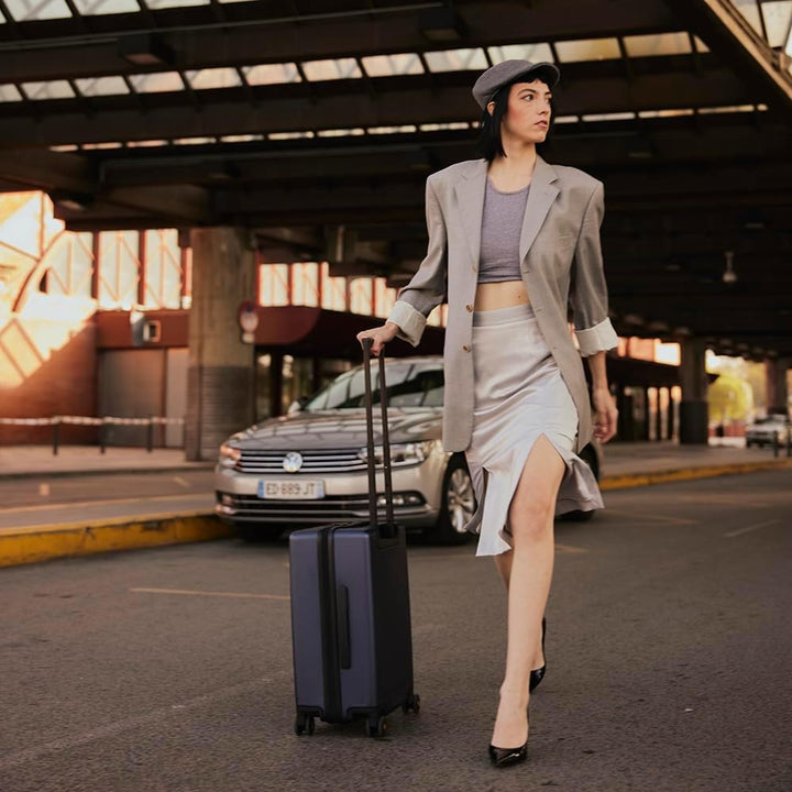 LEVEL8 Koffer Trolley Handgepäck mit Organizer Set 4-teilig, Leicht 100% PC TSA Zahlenschloss 8 Spin