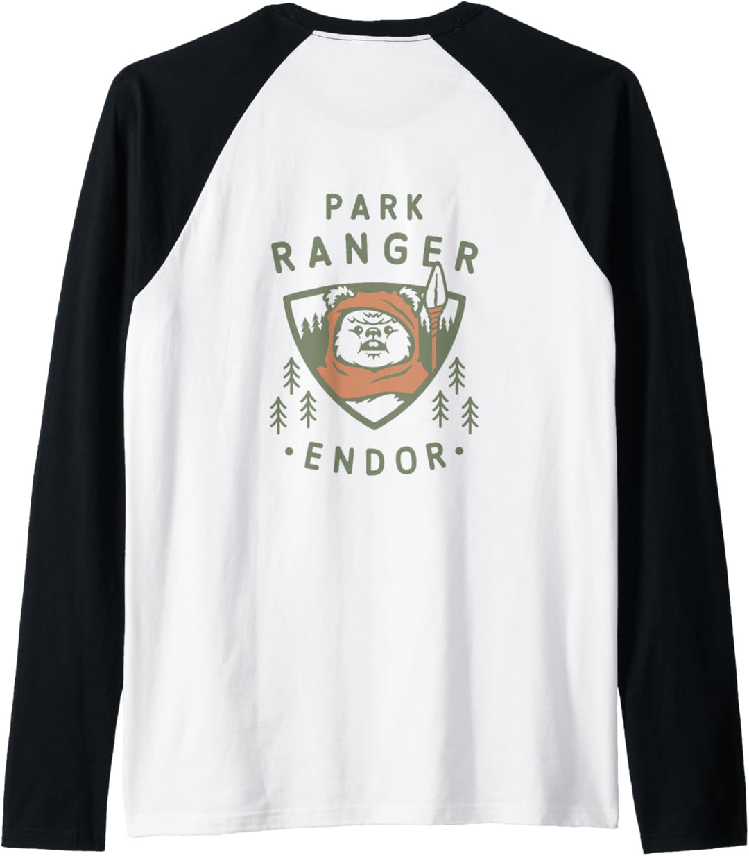Star Wars Ewok Park Ranger Endor Forest Front & Back Raglan