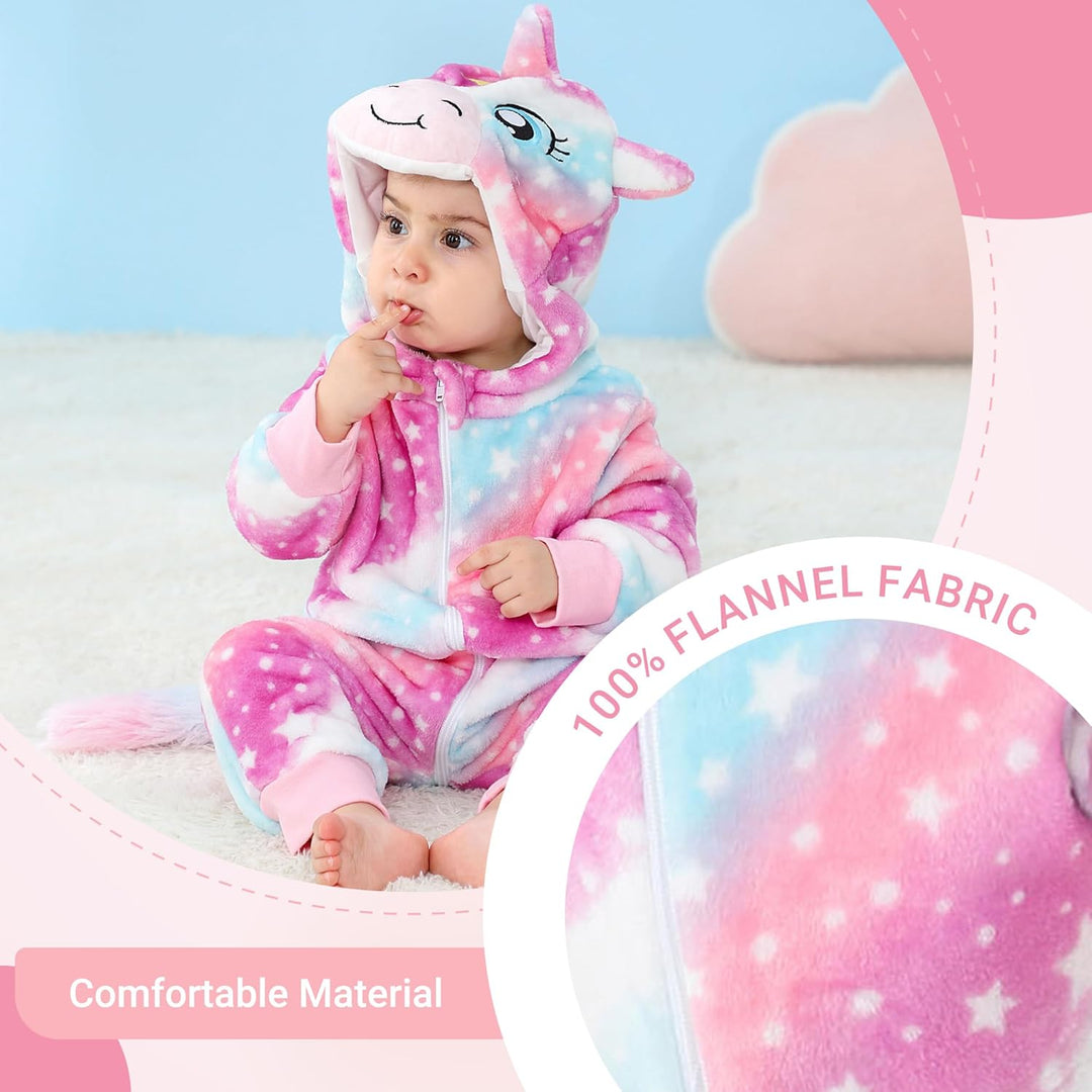 COOKY.D Unisex Winter Hooded Romper Jumpsuit 2-36 Months 2-5 Monate Stern, 2-5 Monate Stern