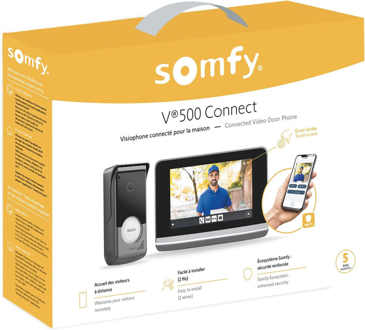 Somfy 1871265 - Video-Türsprechanlage V500 WLAN | vernetzte Gegensprechanlage | 7-Zoll-Touchscreen |