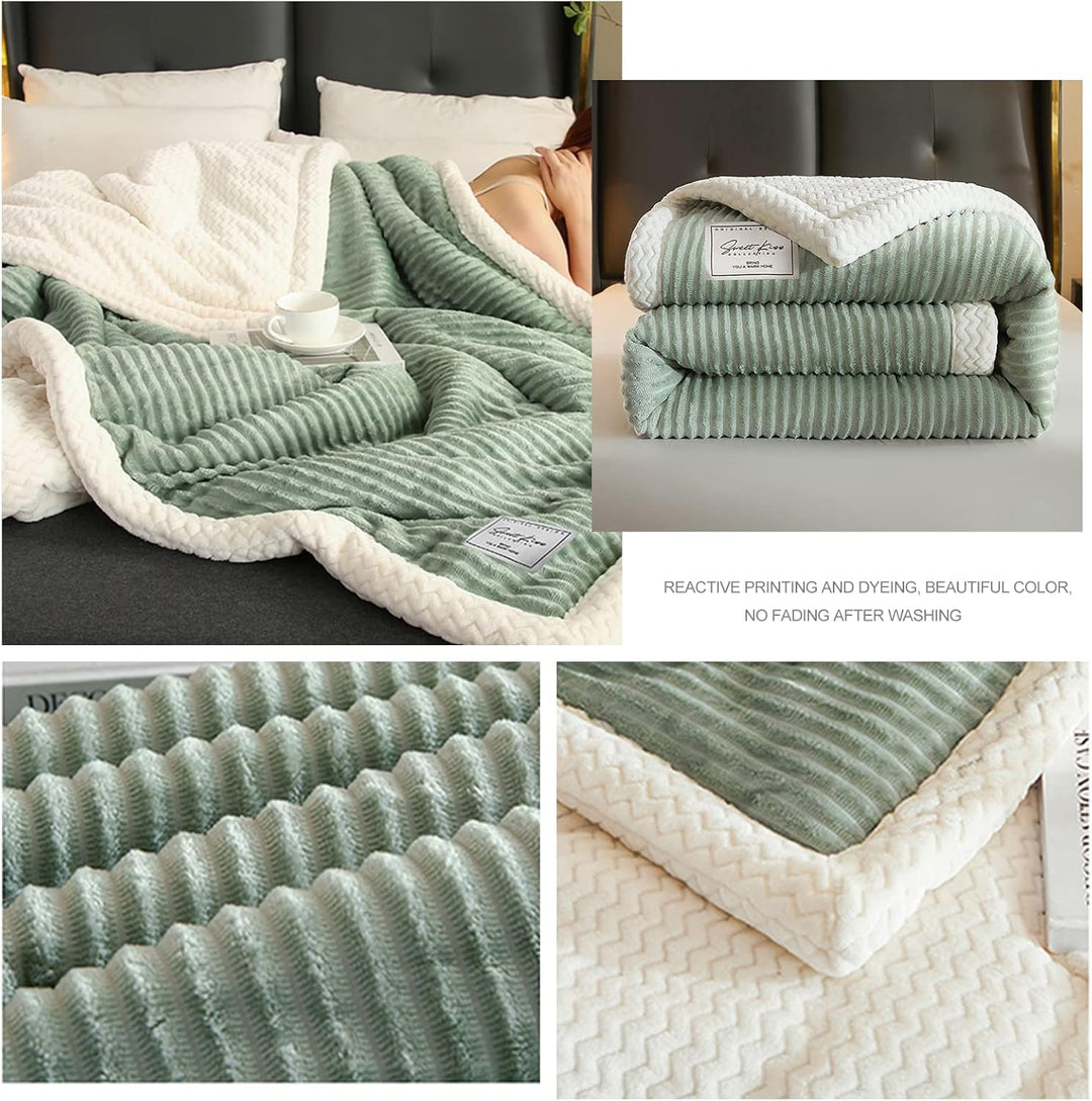 Ergocar Fleecedecke, Kuscheldecke Flauschig Weich und Warme, Sherpa Decke Doppelgesicht Dicke Decke,
