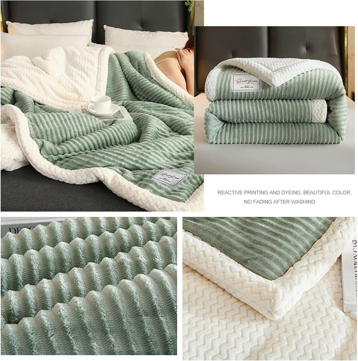 Ergocar Fleecedecke, Kuscheldecke Flauschig Weich und Warme, Sherpa Decke Doppelgesicht Dicke Decke,