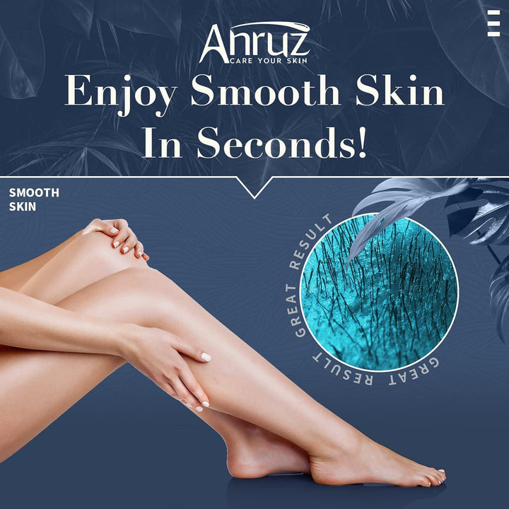 ANRUZ Waxing Set- Digital Wachswärmer Wachs Haarentfernung mit 500g Wachsperlen, ein Vor und Nachbeh