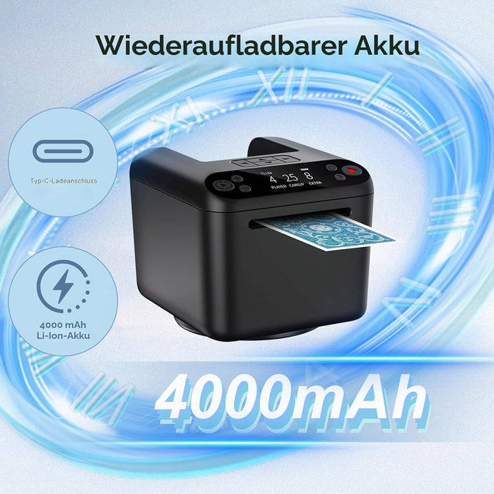 Automatischer Kartensendemaschine 180°/360° Drehung für 1–3 Decks, Karten Austeiler für 2–12 Spieler
