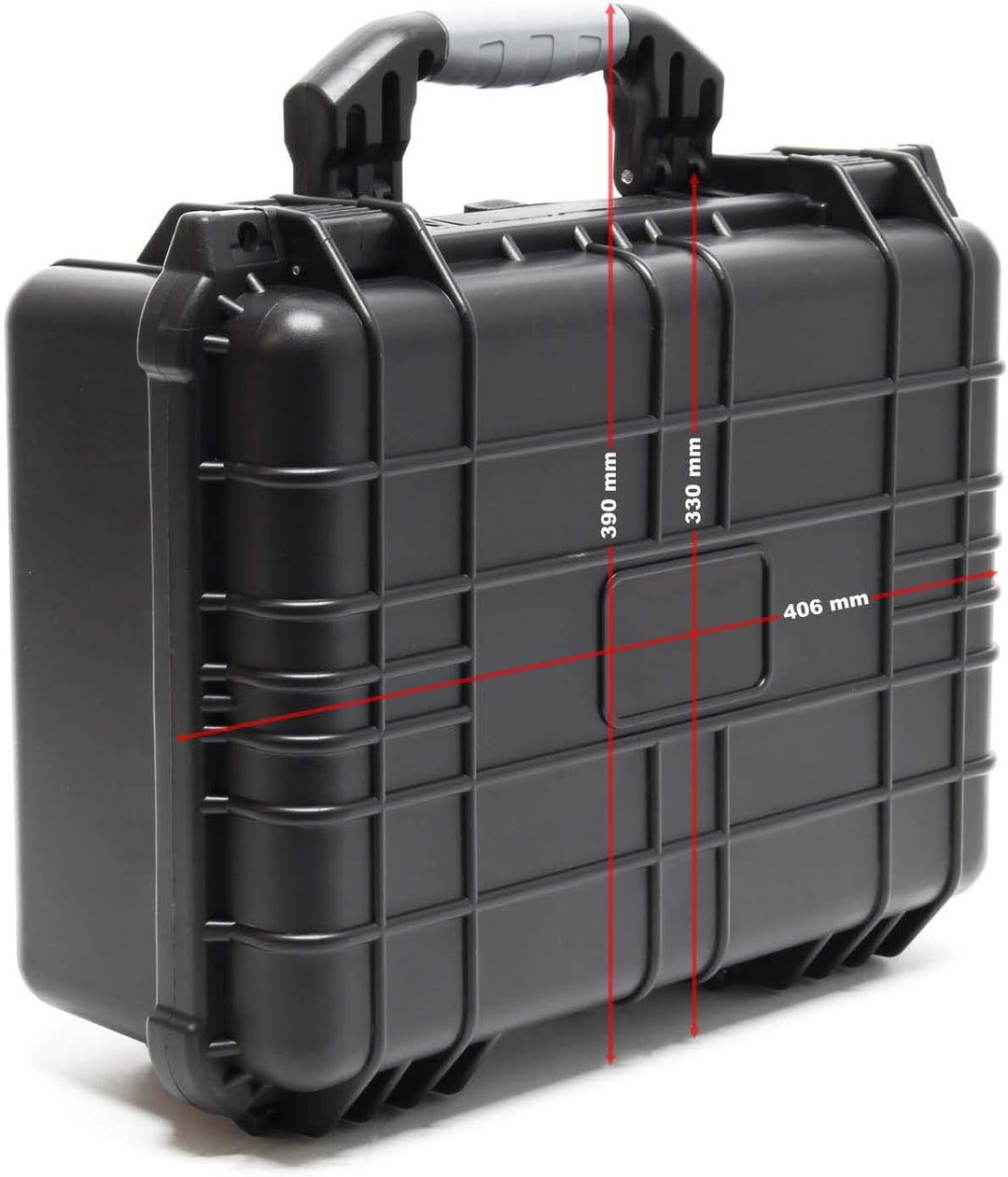 Wiltec Universalkoffer 40,6x33x17,4 cm schwarz, Schutzkoffer Wasserdicht mit Druckausgleichsventil &