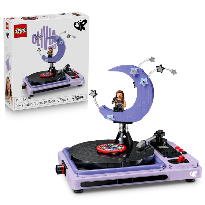 LEGO Editions Olivia Rodrigos Konzertmond - Spielzeug Plattenspieler, Schallplatte &amp; Minifigur - Mus