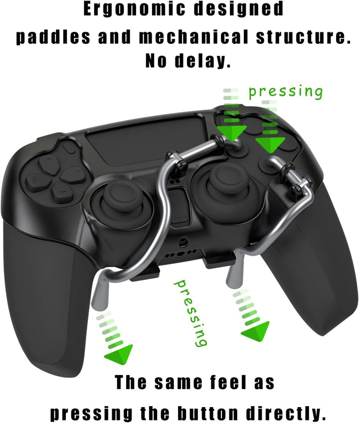 EXknight Leverback V2 PS5 Paddles, Rücktasten Adapter für PS5 Controller | Fit mit Daumengriffe (Bla