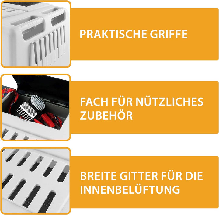 Ferplast Hundebox Auto Atlas CAR 100, Ablagefach, Doppelte Schiebeöffnung mit Sicherheitshaken, Abtr